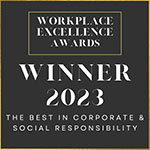 The Best in Corporate and Social Responsibility at Workplace Excellence Awards 2023, winner logo
